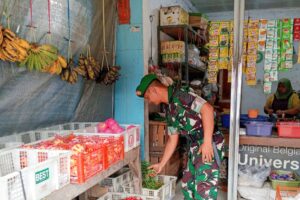 Anggota Koramil 1608/Karangampel Lakukan Monitoring Harga Kebutuhan Pokok di Wilayah
